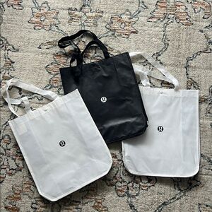 3 Large Lululemon reusable shopping bags